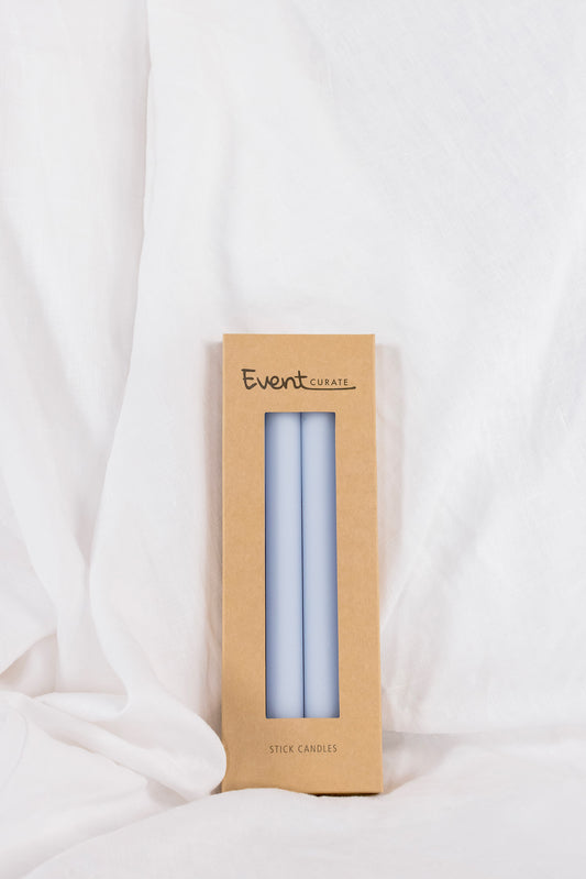 25cm Dinner Candle - Pastel Blue - Pack of 4