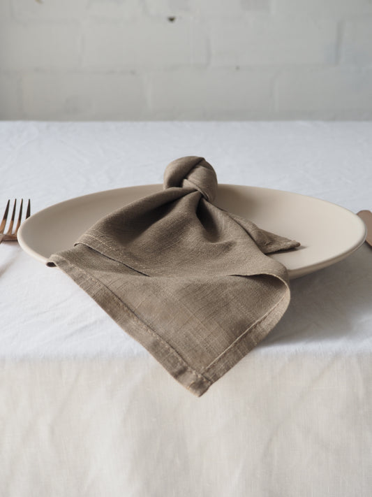 Espresso Linen Napkins - Pack of 10