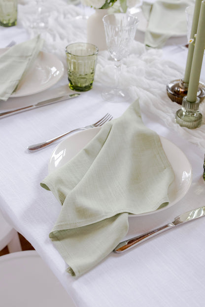 Pea Green Linen Napkin [Packs of 10]