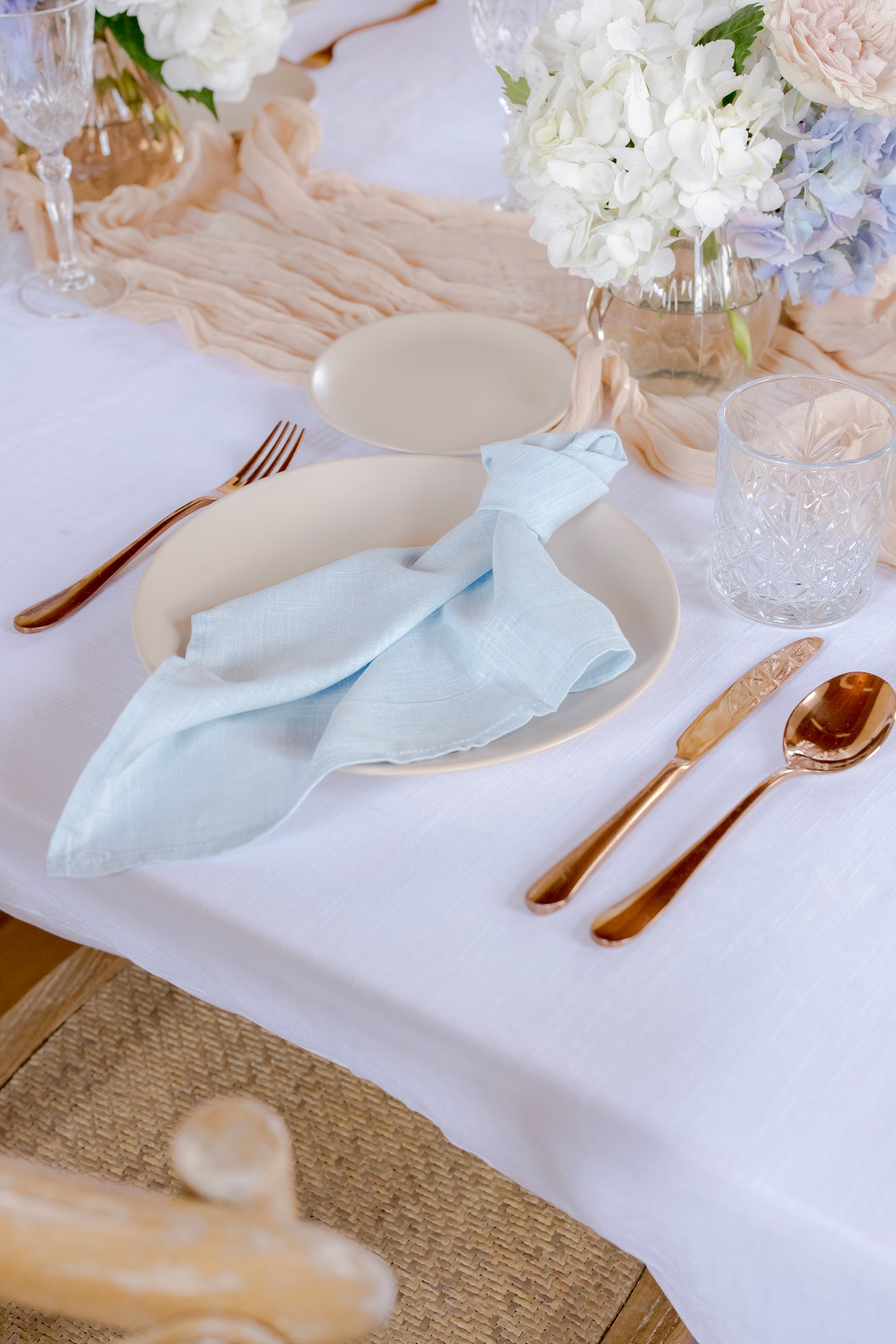 French Blue Linen Napkin - Packs of 10