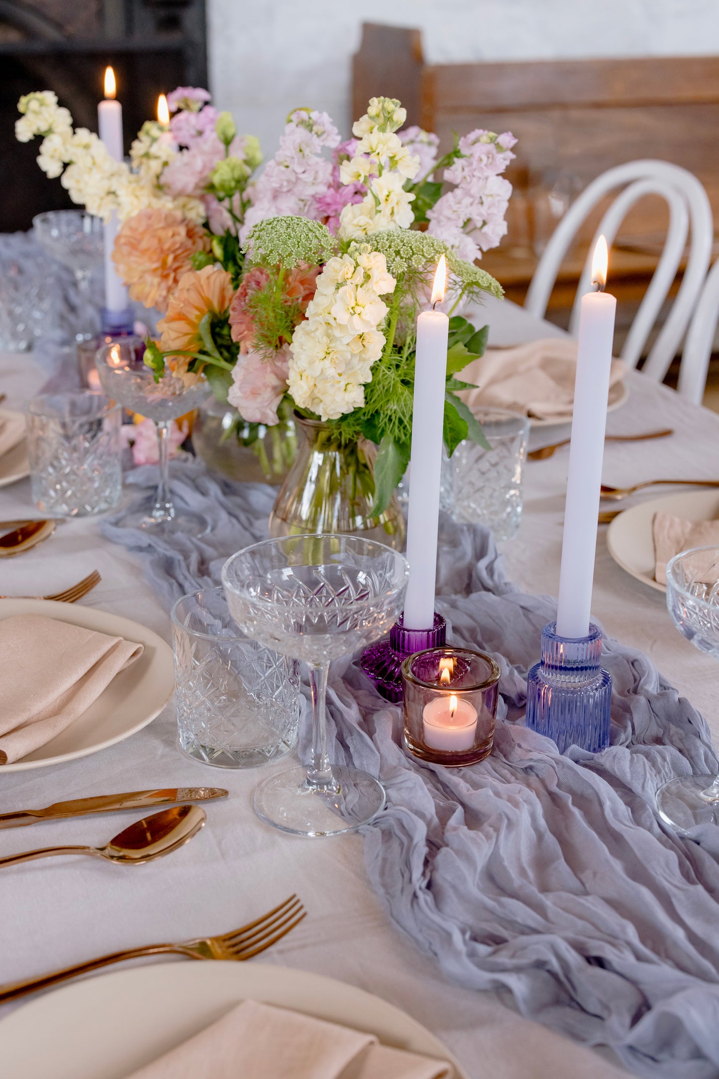 Pastel Blue Wedding Table Runner