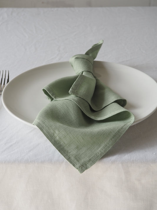 Pea Green Linen Napkin [Packs of 10]